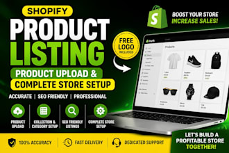 do shopify product listing product upload and store setup