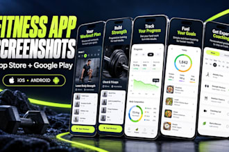 design app store and google play screenshots for fitness apps
