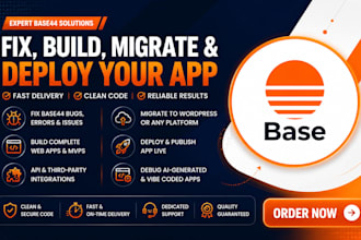 fix base44 bugs, build base44 apps, migrate and deploy your base44