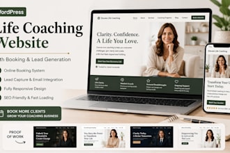 build a wordpress life coaching website with online booking and lead generation