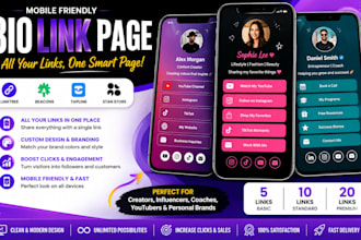 create mobilee friendly bio link pagee with social media links