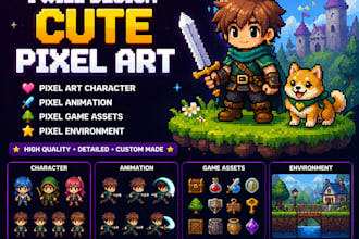 design pixel art characters game arts pixel art animation, tilesets, spritesheet