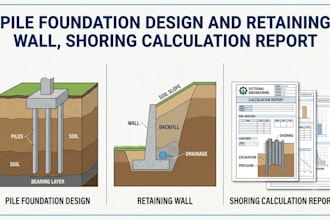 do pile foundation design and retaining wall, shoring calculation report