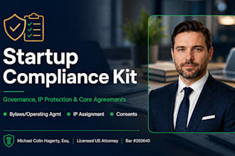draft startup investment and compliance docs as a US lawyer legal agreement nda