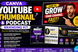 design canva youtube thumbnail podcast branding kit