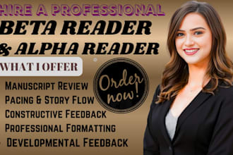 provide developmental editing, manuscript review, and formating