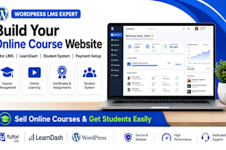 build wordpress elearning lms website with learnpress learndash masterstudy lms
