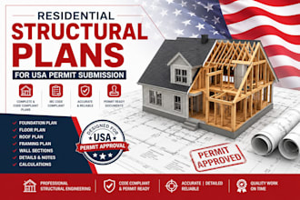 prepare residential structural plans for USA permit submission