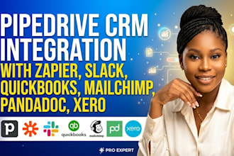 pipedrive CRM integration with zapier slack quickbooks mailchimp pandadoc xero