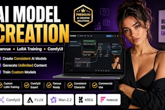 create ai influencer, train lora, build comfyui workflow for fanvue