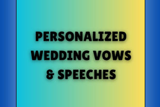 write heartfelt wedding vows or a memorable wedding toast