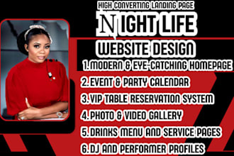 nightlife website, nightclub website, bar website, lounge website