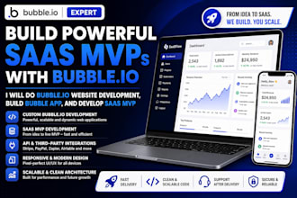 do bubble io website development, build bubble app, bubble mvp saas developer