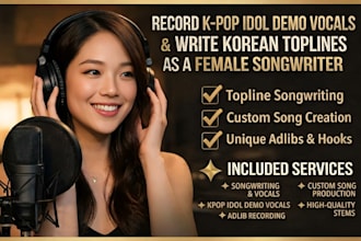 record kpop idol demo vocals and write korean toplines as a female songwriter