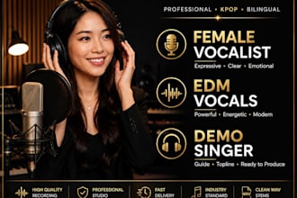 sing kpop idol demo vocals and write korean toplines as a female edm songwriter