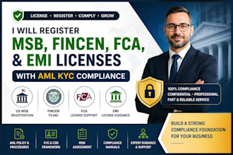 register msb, fincen, fca, and emi licenses