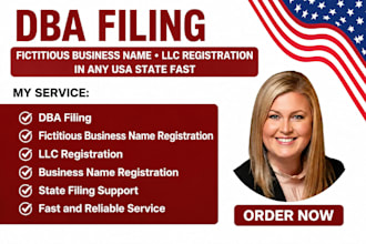 file your dba fictitious business name and llc registration in any USA state