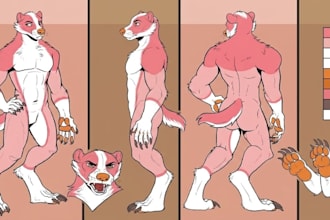 draw furry reference sheet fursona ref sheet fursona character oc