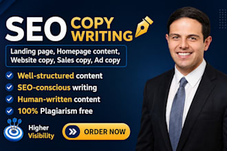 write sales copy for ads landing page websites homepage with SEO copywriting