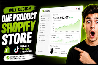 design one product shopify store viral product tiktok trending product store