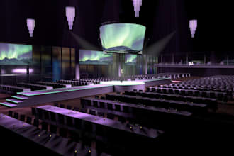 do 3d event stage décor, 3d wedding event interior design