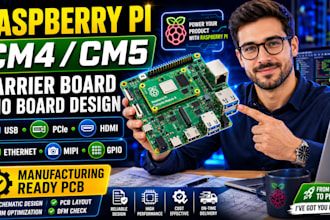 design pcb for raspberry pi compute module cm4 cm5, carrier board, cm5 io board