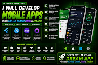 develop mobile apps using flutter xamarin maui avalonia, blazor