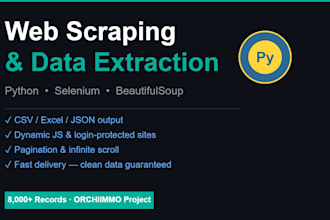 scrape any website and deliver clean structured data using python