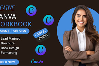 design editable canva workbook, worksheet, magazines, booklets fillable pdf
