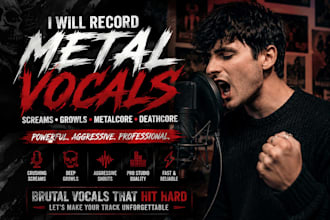 record metal vocals, screams, growls, metalcore, deathcore singer, heavy metal