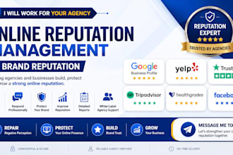 work for your agency and manage ORM, online reputation and brand reputation