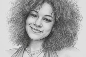 draw a realistic pencil portrait sketch from photos