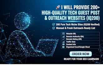 provide 200  tech guest post and outreach websites
