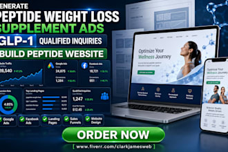 generate peptide weight loss supplement ads glp1 leads and build peptide website