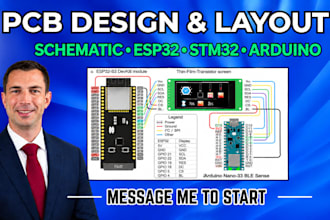 design professional esp32, stm32, nrf, and atmel pcbs and schematics