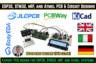 design esp32, stm32, nrf, or atmel pcbs and circuits