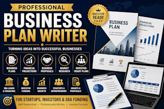 write a professional business plan for startups, proposal, business plan writer