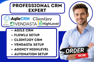 setup agency highlevel crm vendasta clientjoy agile crm flowlu automation