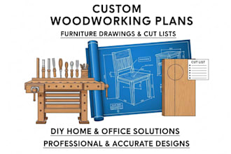 create custom DIY woodworking plans, furniture drawings, and cut lists