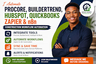 procore buildertrend automation hubspot quickbooks zapier n8n workflow