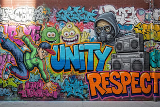 create modern graffiti wall art for homes and businesses