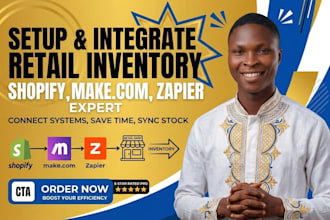 setup make com automation shopify retail inventory zapier integration expert