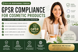 act as your eu and uk responsible person, gpsr for cosmetic and amazon products