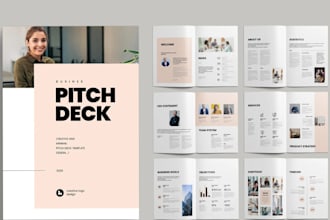 design canva pitch deck, brand media kit, lead magnet and social media kit