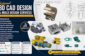 3d cad modeling, 3d product design, injection mold, silicone mold, solidwork cad