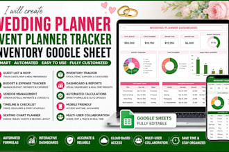 create wedding planner spreadsheet event planner tracker, inventory google sheet