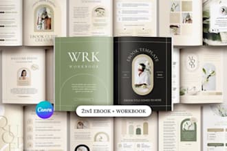 design minimalist canva ebook template, lead magnet, workbook and freebie bundle