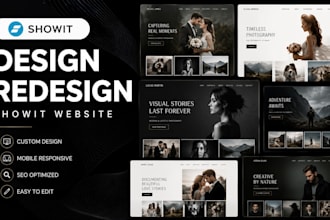 design, redesign, customize showit photography website or showit template