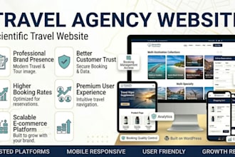 design a travel agency website, tourism website, and tour booking website