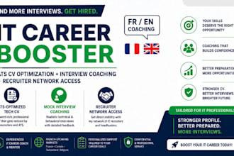optimise your tech cv and coach you for IT interviews to land job opportunities